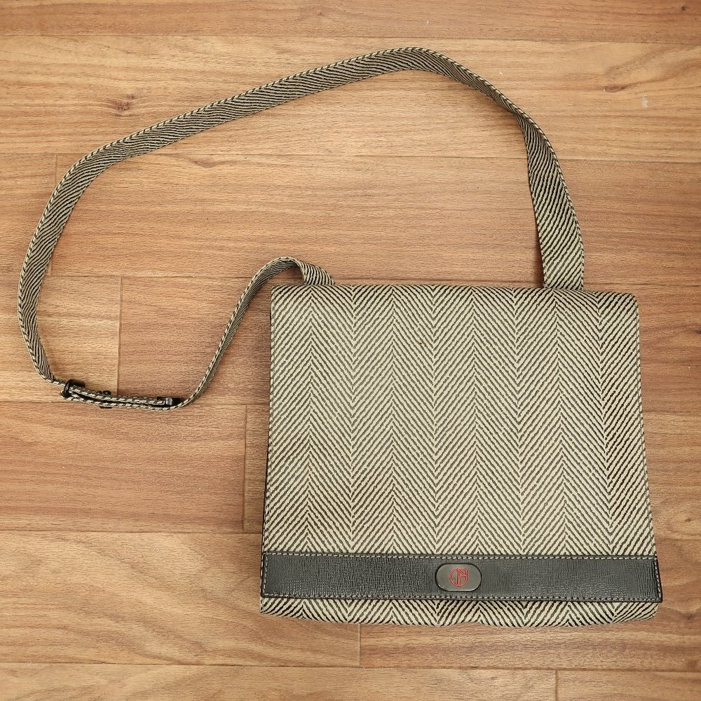 Nazareno Gabrielli Crossbody Shoulder Messenger Bag Herringbone Made in Italy